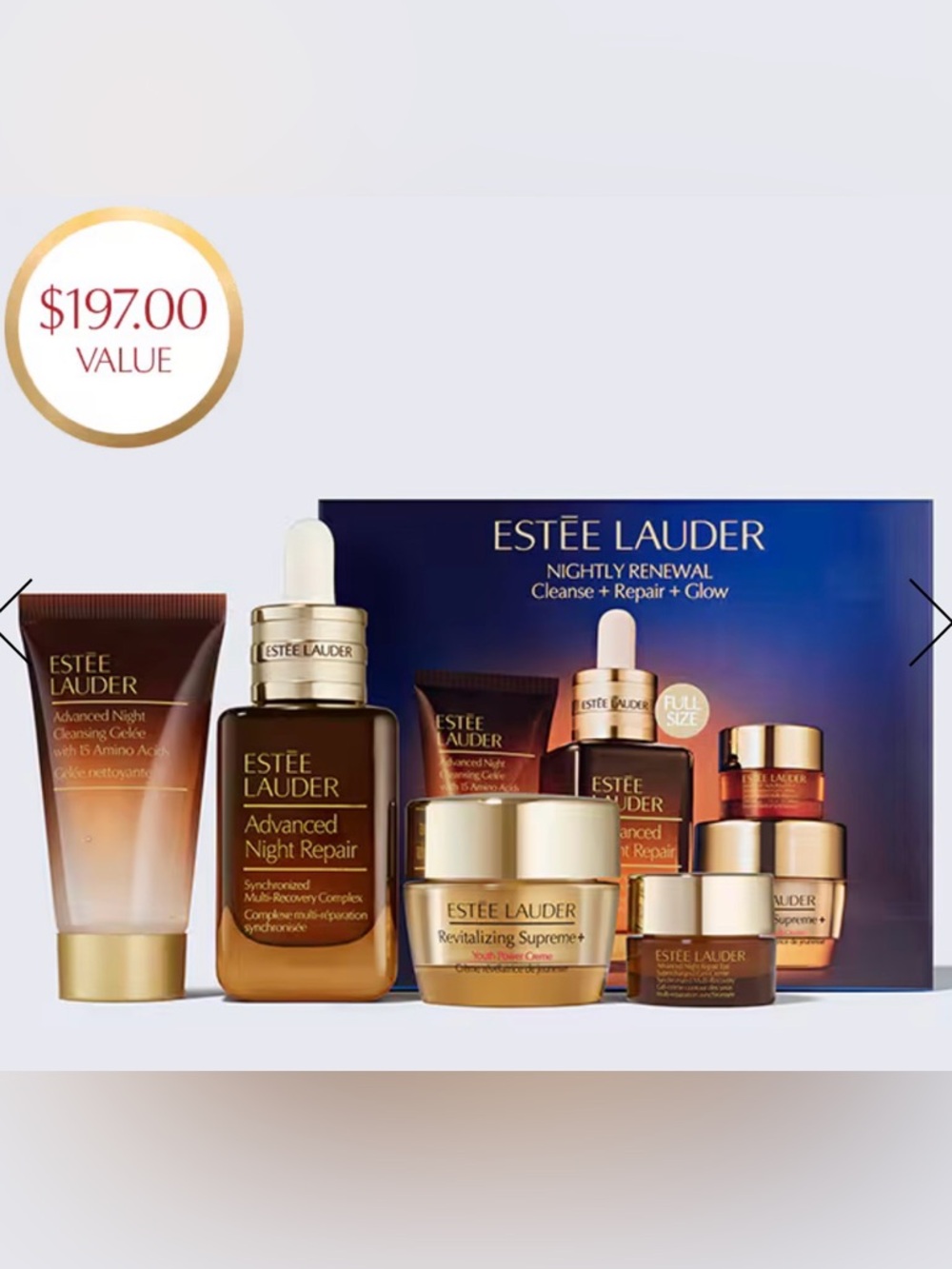 New Estee Lauder Nightly Renewal Collection with full size Advanced Night Repair